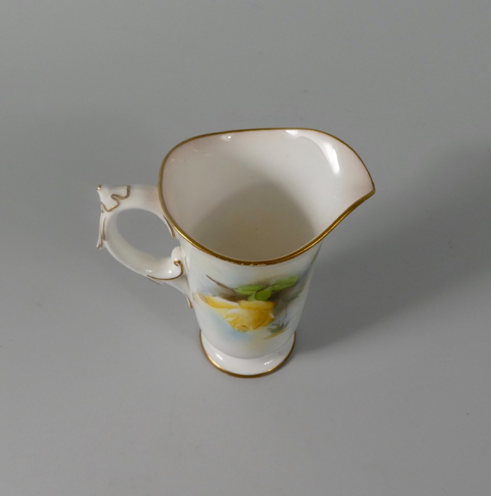 Royal Worcester cream jug. Roses, dated 1907. View VI