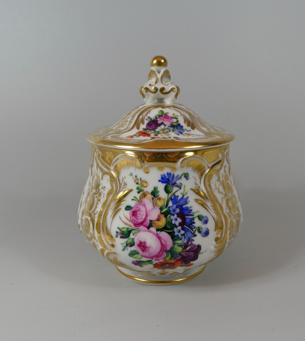 KPM Berlin porcelain chocolate cup, cover and stand, c. 1860. View VII