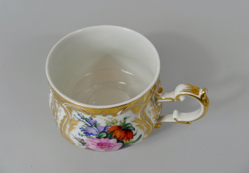 KPM Berlin porcelain chocolate cup, cover and stand, c. 1860. View XIII