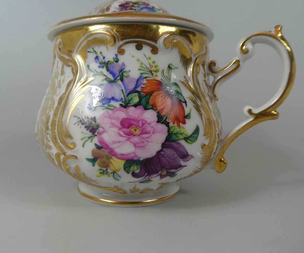 KPM Berlin porcelain chocolate cup, cover and stand, c. 1860. View XIV