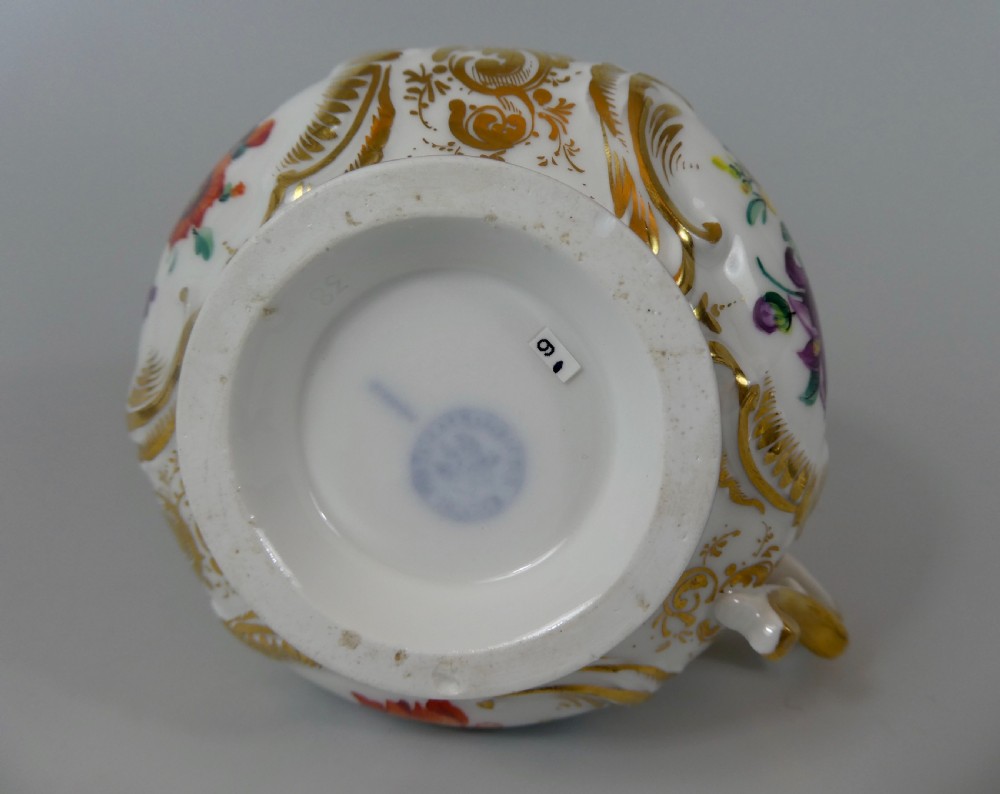 KPM Berlin porcelain chocolate cup, cover and stand, c. 1860. View XV