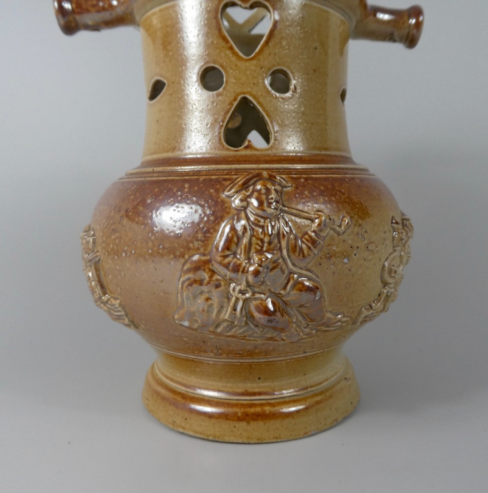 Brampton saltglazed stoneware puzzle jug, c. 1840. View III