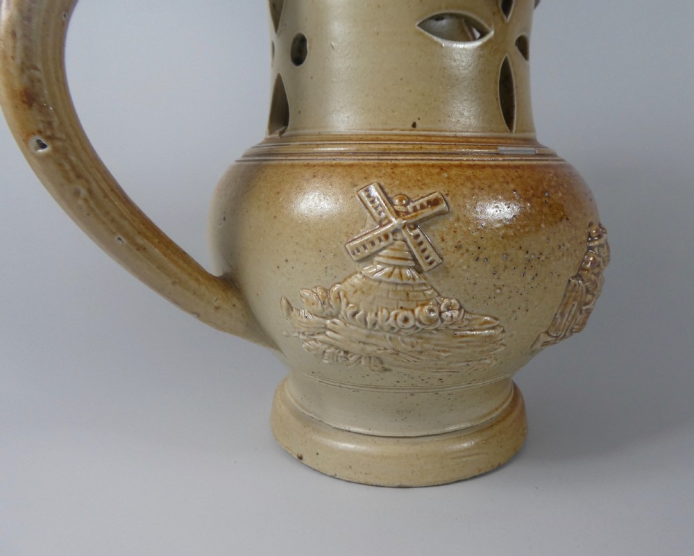Brampton saltglazed stoneware puzzle jug, c. 1840. View IX