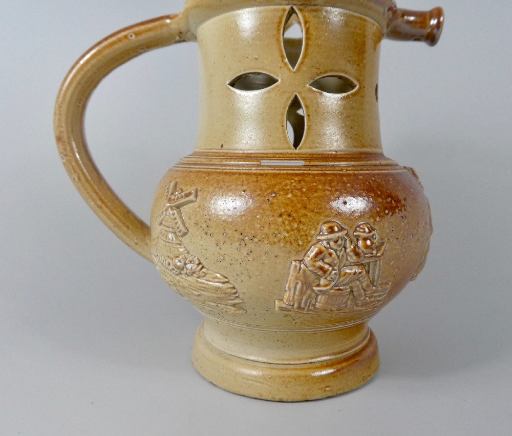 Brampton saltglazed stoneware puzzle jug, c. 1840. View XV