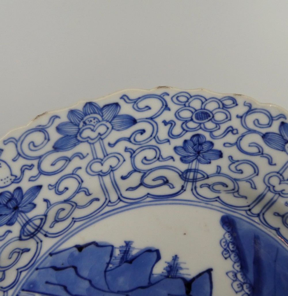 Chinese porcelain dish. Hare hunting. Kangxi Period, c. 1700. View V