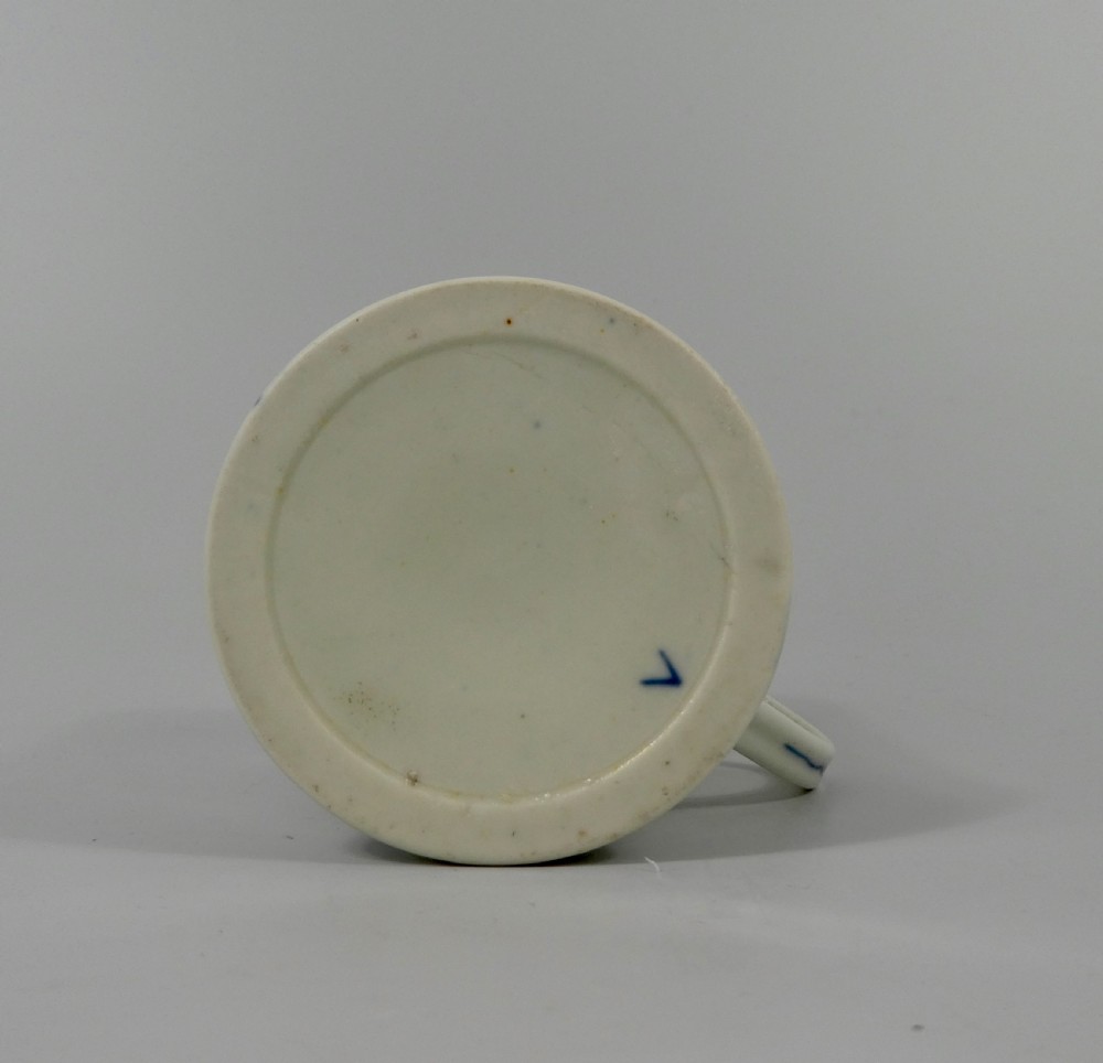 Worcester porcelain small mug. Prunus Root Pattern, c. 1755. View X
