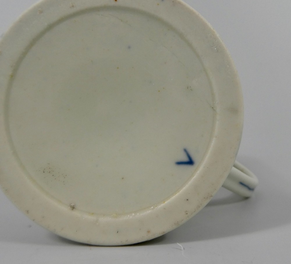 Worcester porcelain small mug. Prunus Root Pattern, c. 1755. View XI