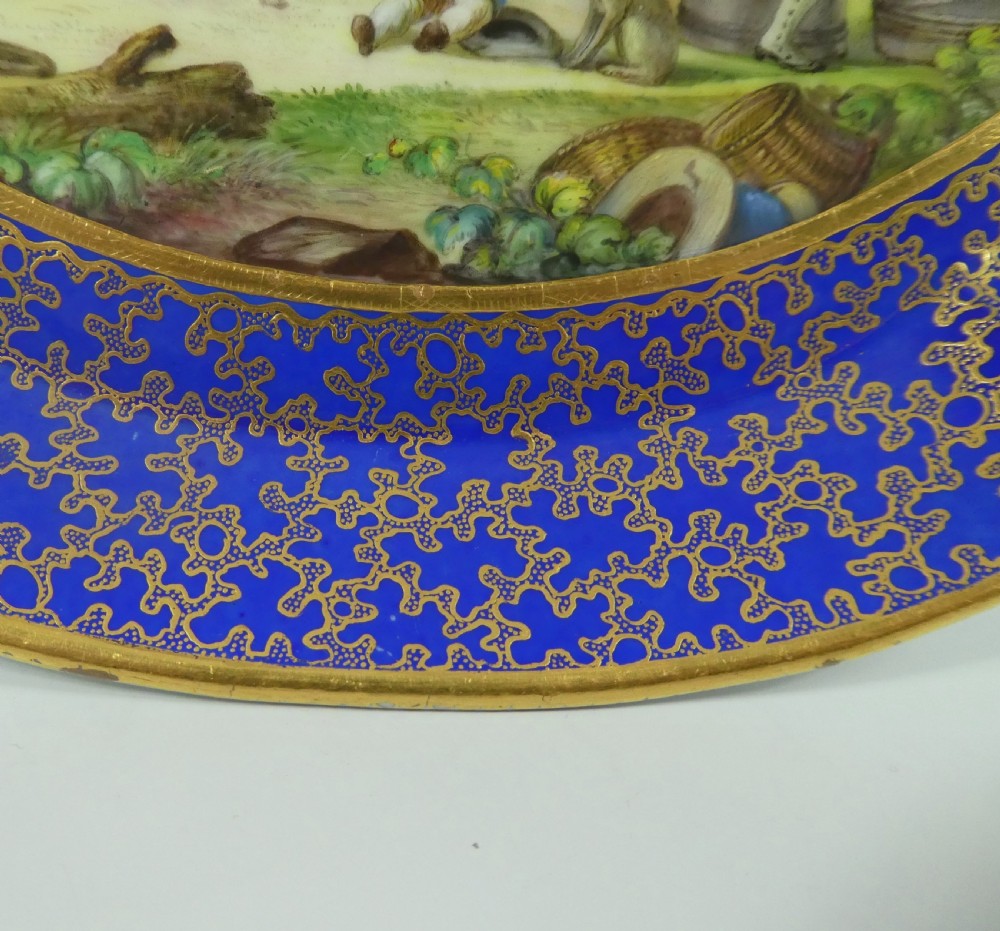 Sevres style porcelain dish. Military encampment, c. 1850. View VII