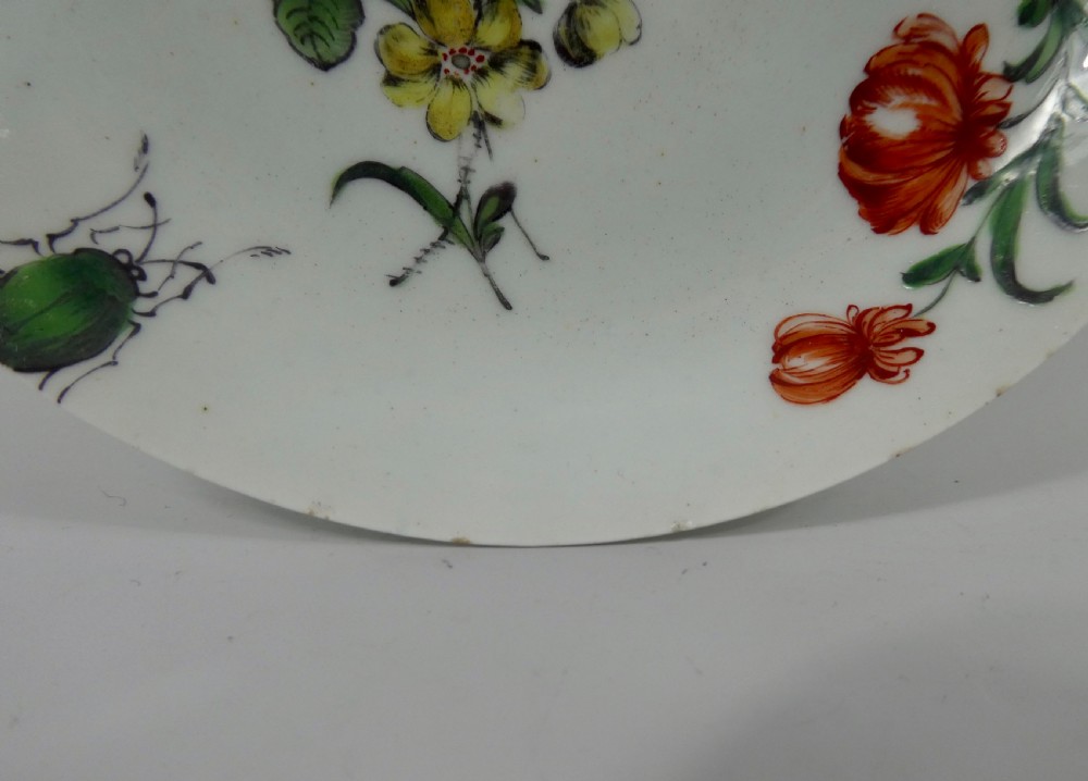Worcester porcelain cup and saucer, c. 1765. View III