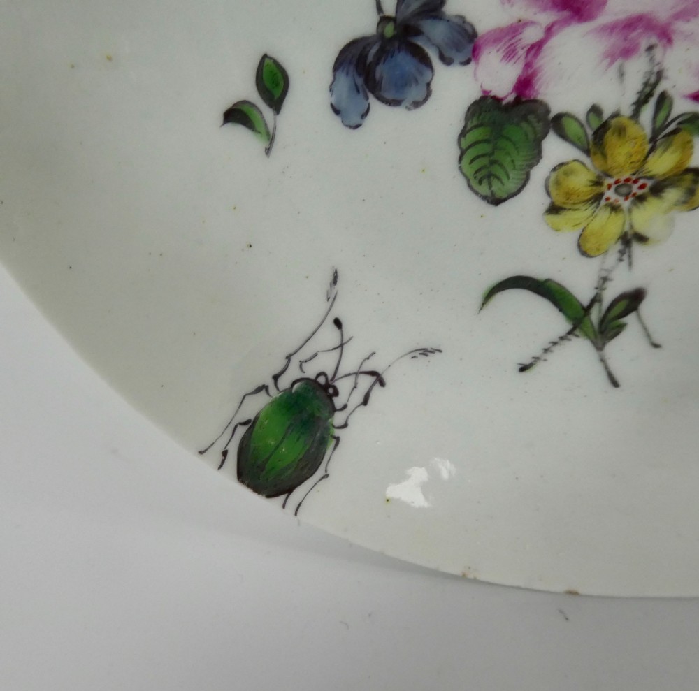 Worcester porcelain cup and saucer, c. 1765. View IV