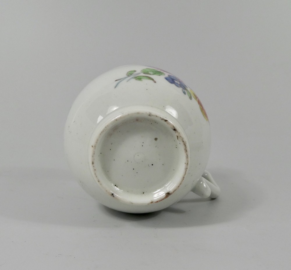 Worcester porcelain cup and saucer, c. 1765. View XI