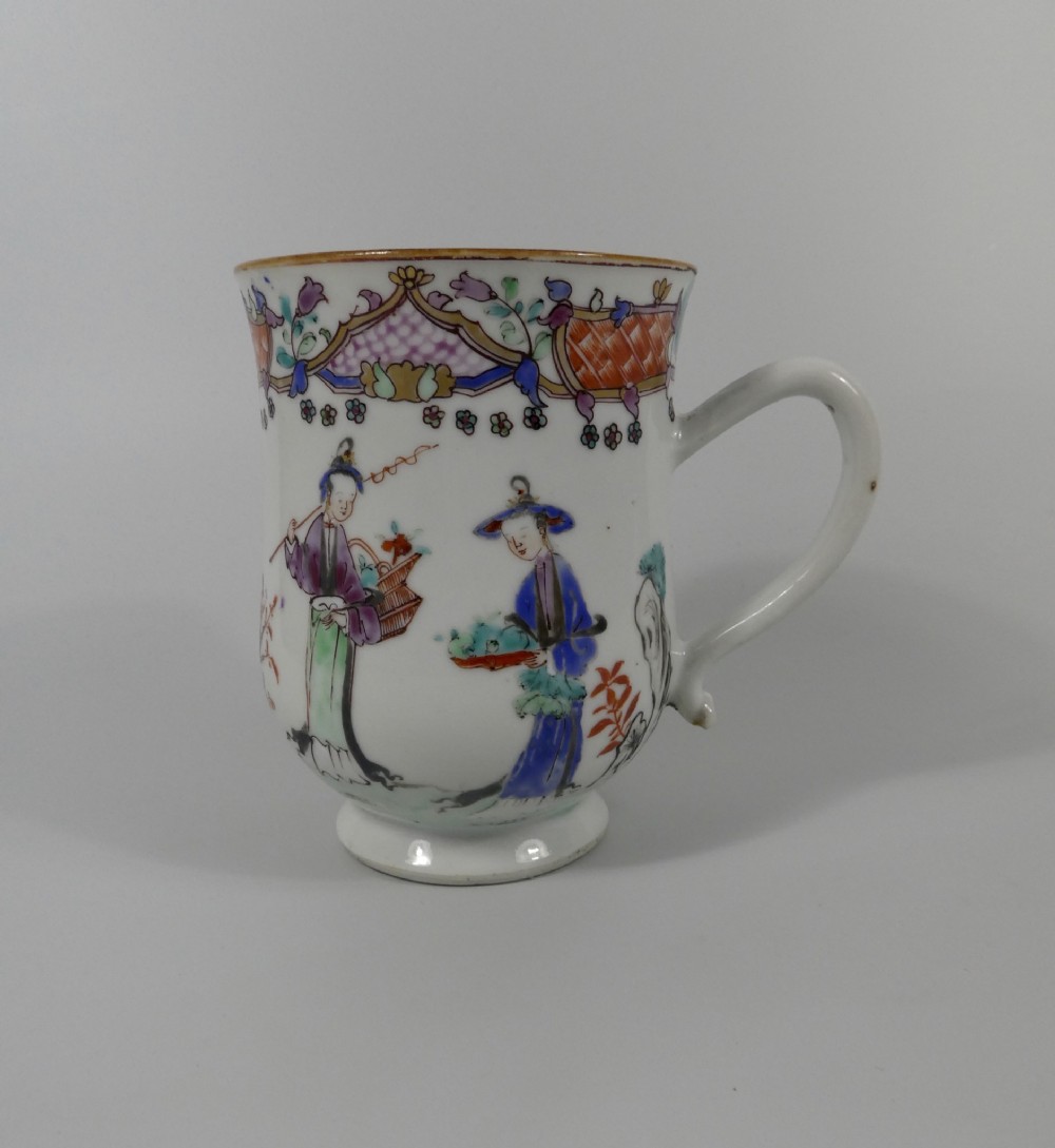 Chinese porcelain mug. Fencai enamel decoration, c. 1760. Qianlong Period.