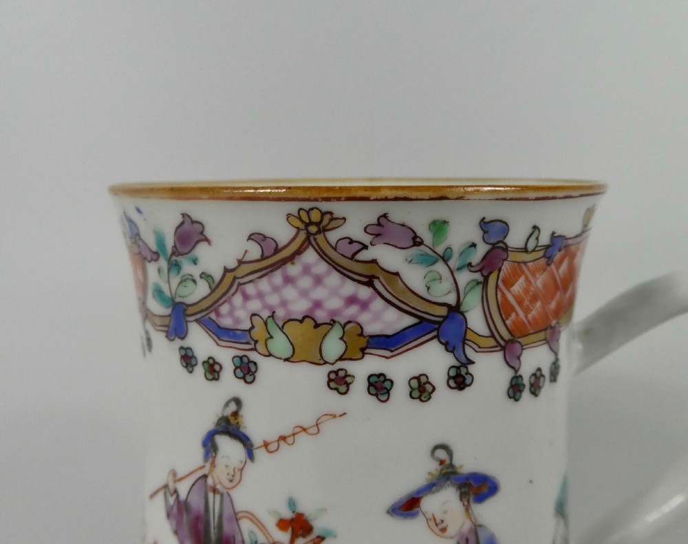 Chinese porcelain mug. Fencai enamel decoration, c. 1760. Qianlong Period. View IV