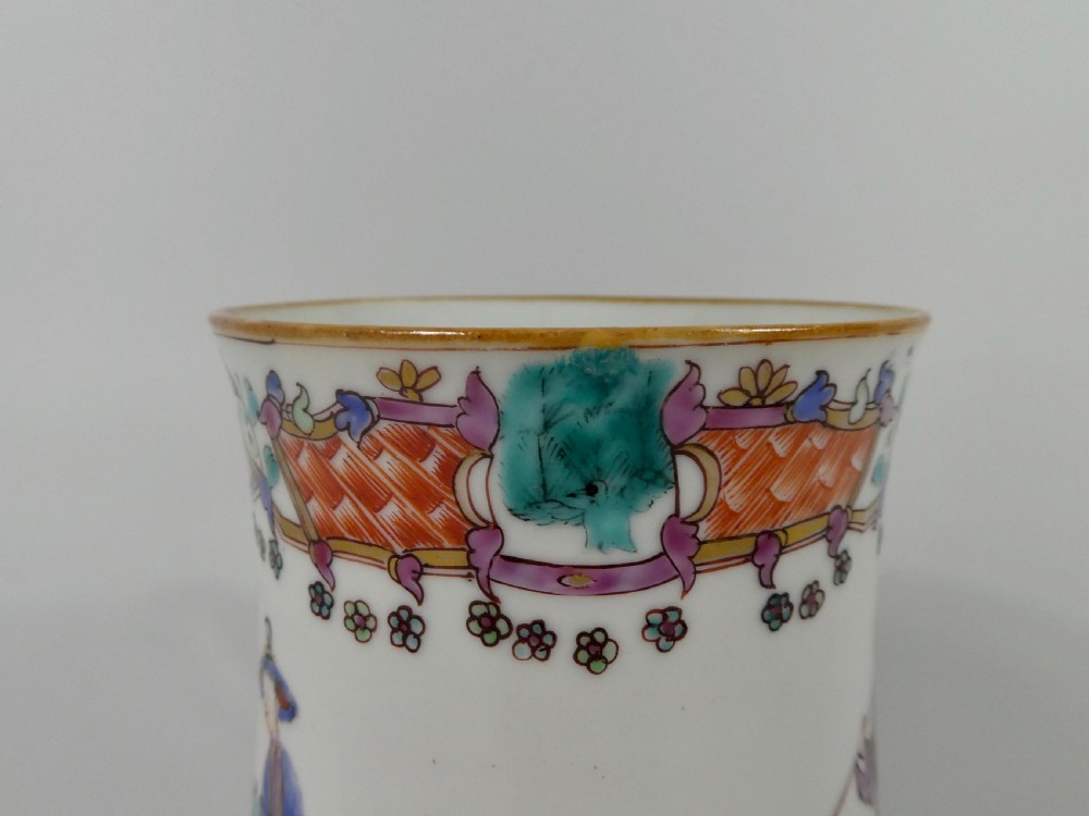 Chinese porcelain mug. Fencai enamel decoration, c. 1760. Qianlong Period. View V