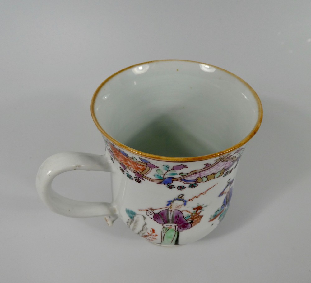 Chinese porcelain mug. Fencai enamel decoration, c. 1760. Qianlong Period. View X
