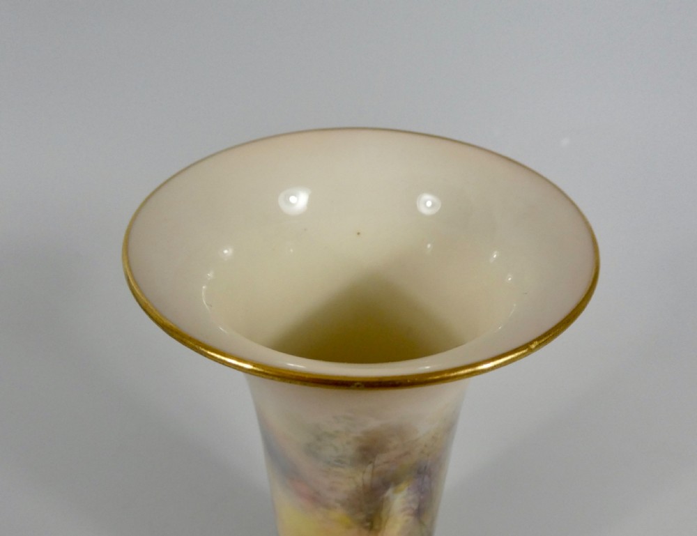 Royal Worcester porcelain vase. Pheasants painted by James Stinton. Dated 1928. View VII