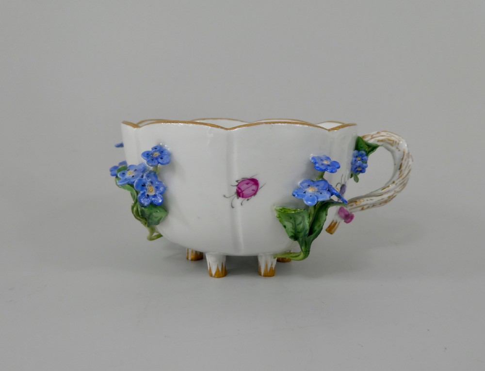 Meissen ‘Forget me nots’encrusted cup and saucer, c. 1880. View VI