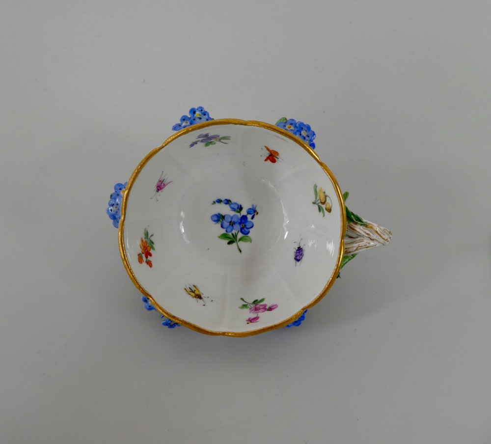 Meissen ‘Forget me nots’encrusted cup and saucer, c. 1880. View VII