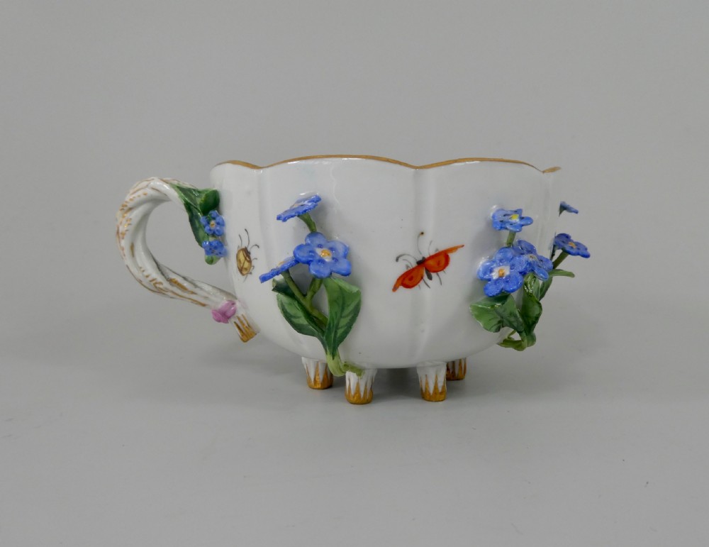Meissen ‘Forget me nots’encrusted cup and saucer, c. 1880. View IX
