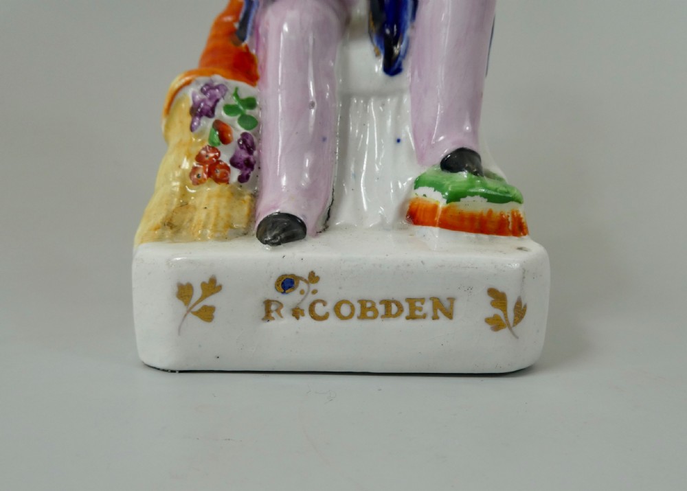 Staffordshire pottery figure, Richard Cobden, c. 1840. View II