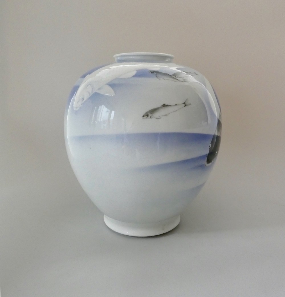 Japanese Koransha porcelain vase, Meiji Period. View V