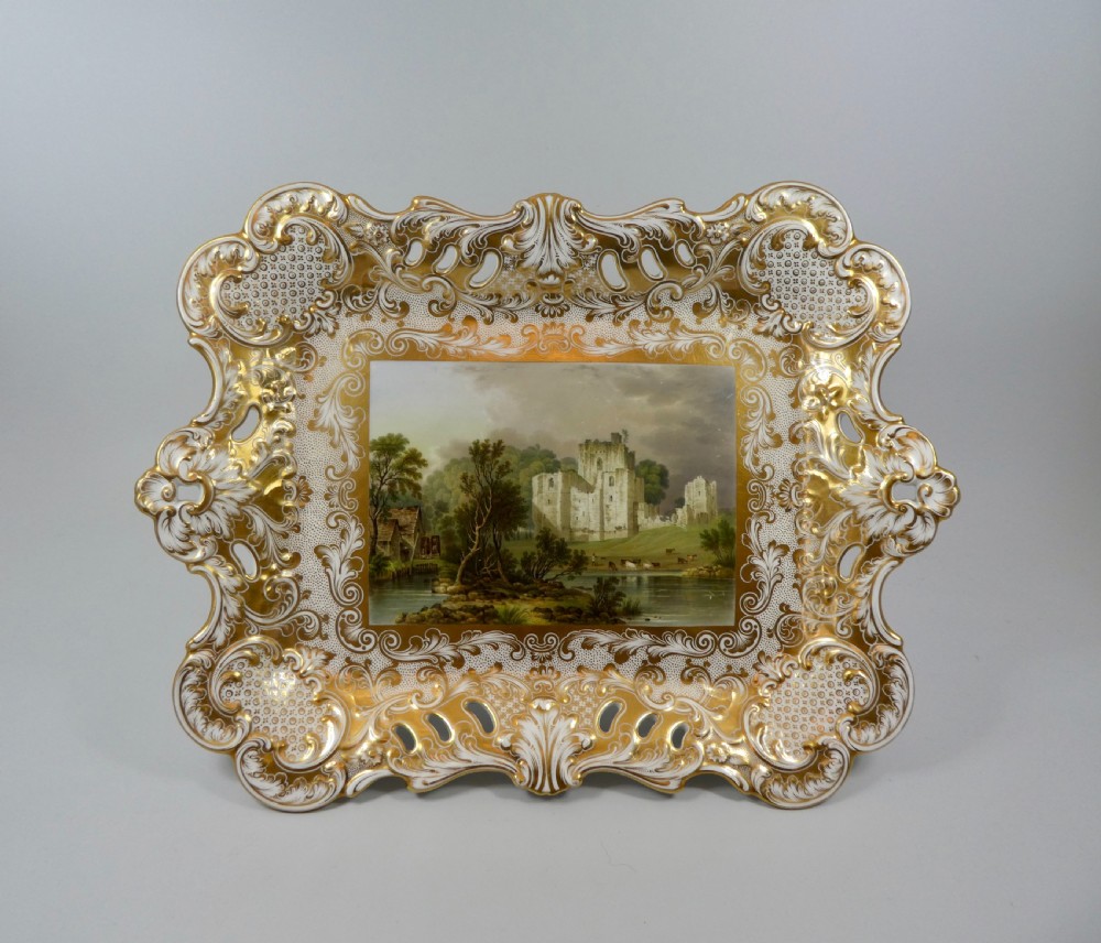 Minton porcelain tray, Brougham Castle’, c. 1830.
