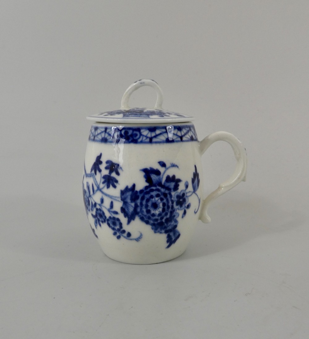 Tournai porcelain mustard pot and cover, c. 1770.