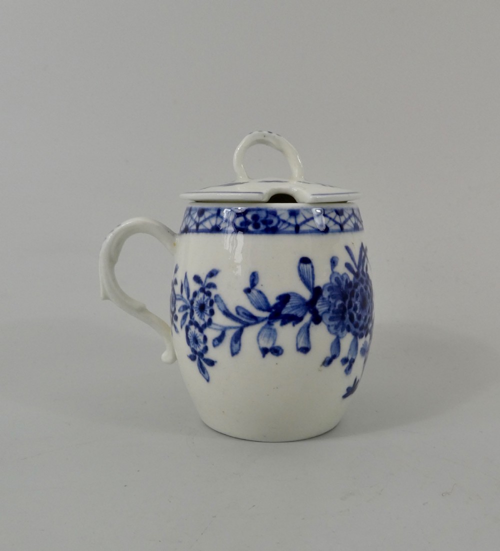 Tournai porcelain mustard pot and cover, c. 1770. View IV