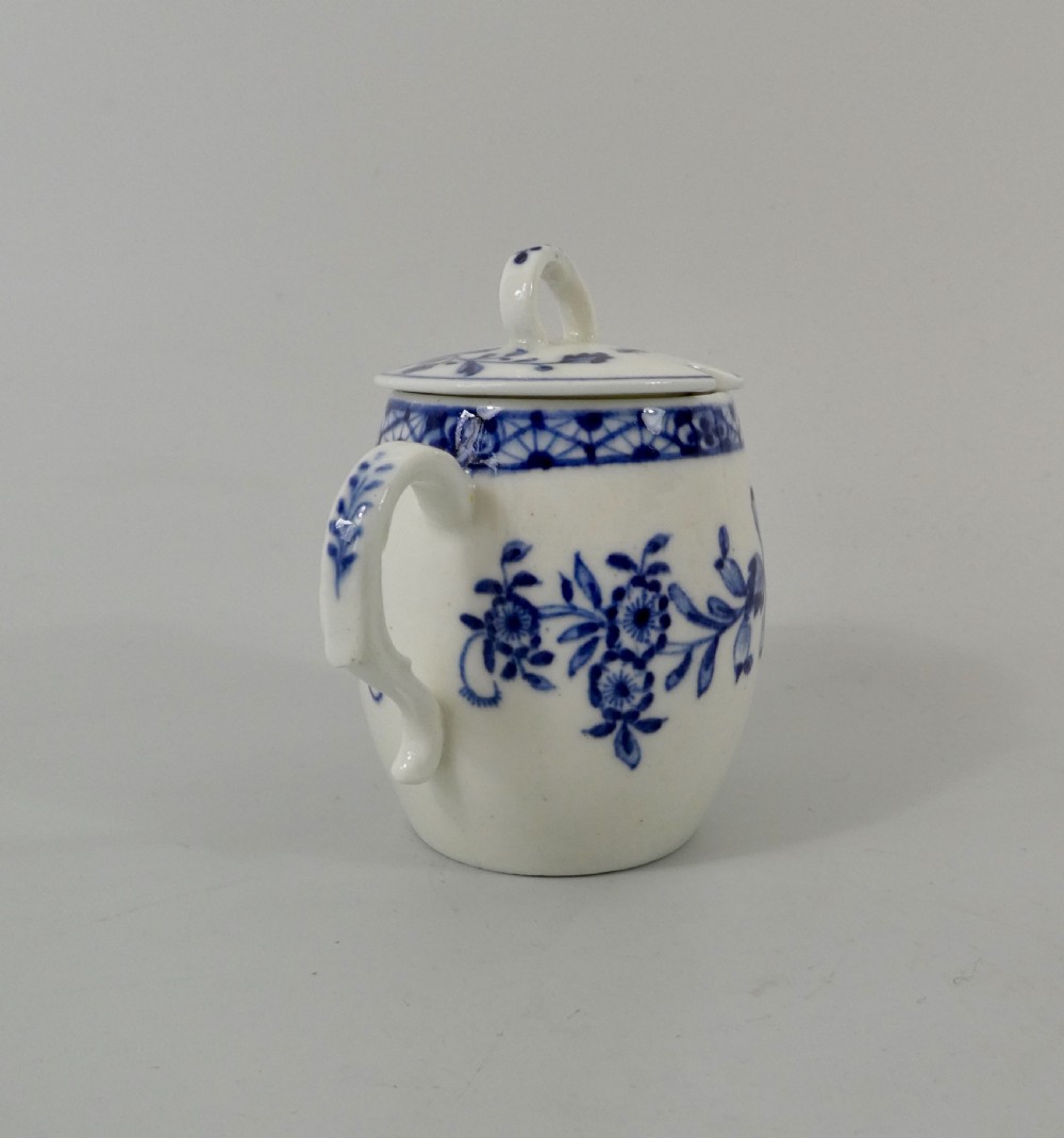 Tournai porcelain mustard pot and cover, c. 1770. View V