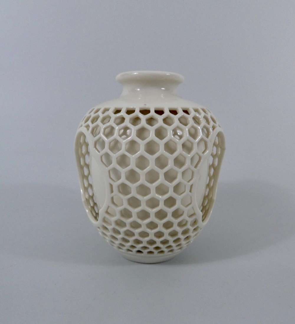 Royal Worcester reticulated porcelain vase, dated 1909. View IV
