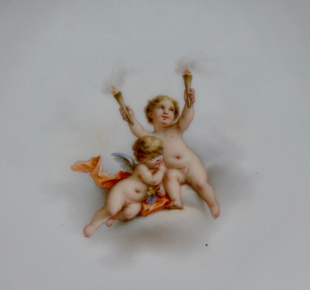 Meissen porcelain plate. Putti at play, c. 1870. View II