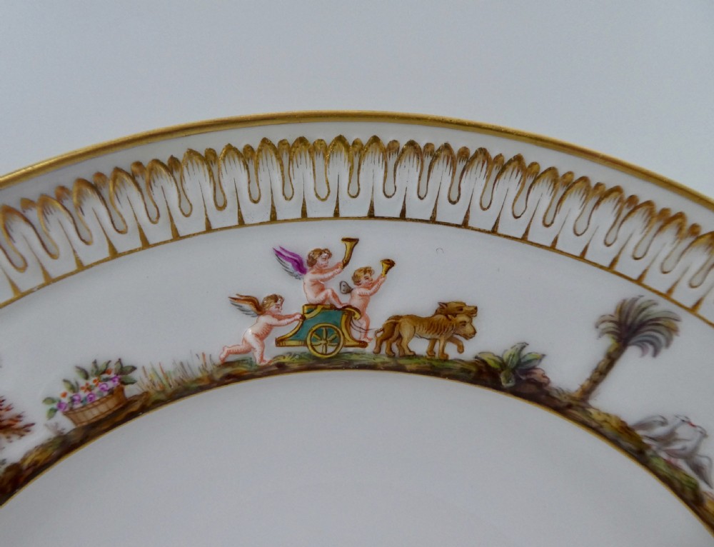 Meissen porcelain plate. Putti at play, c. 1870. View III