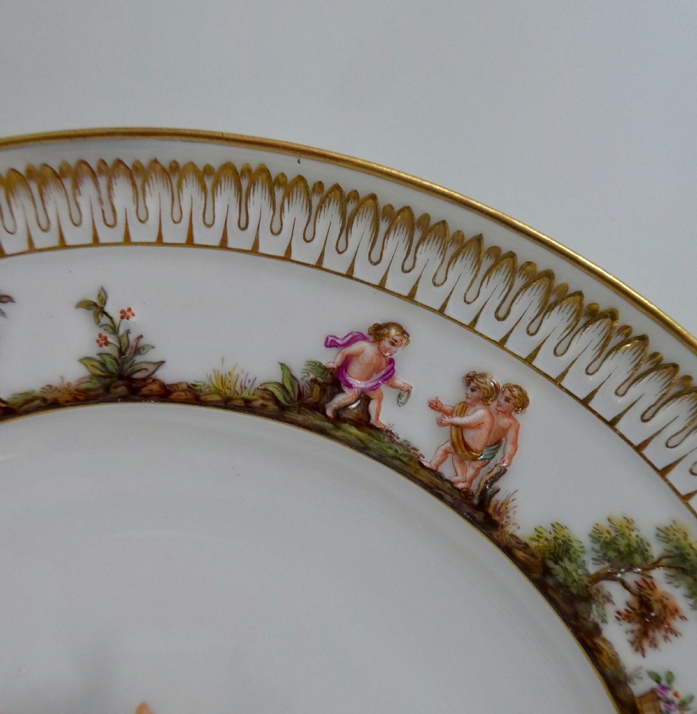Meissen porcelain plate. Putti at play, c. 1870. View IV