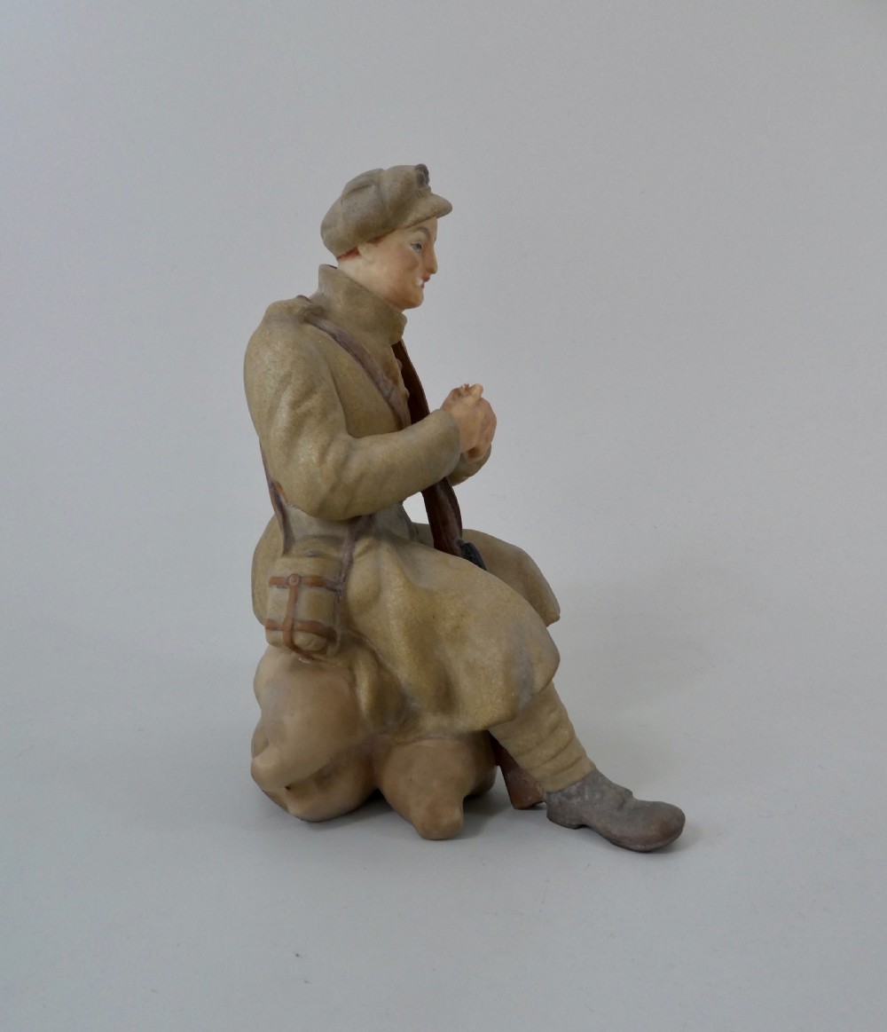 Very rare Royal Worcester porcelain figure, dated 1917. View III