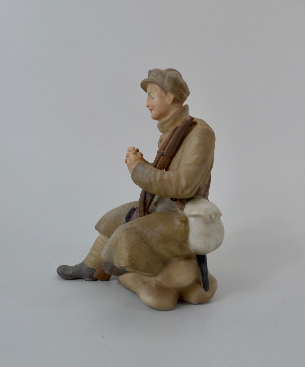 Very rare Royal Worcester porcelain figure, dated 1917. View V