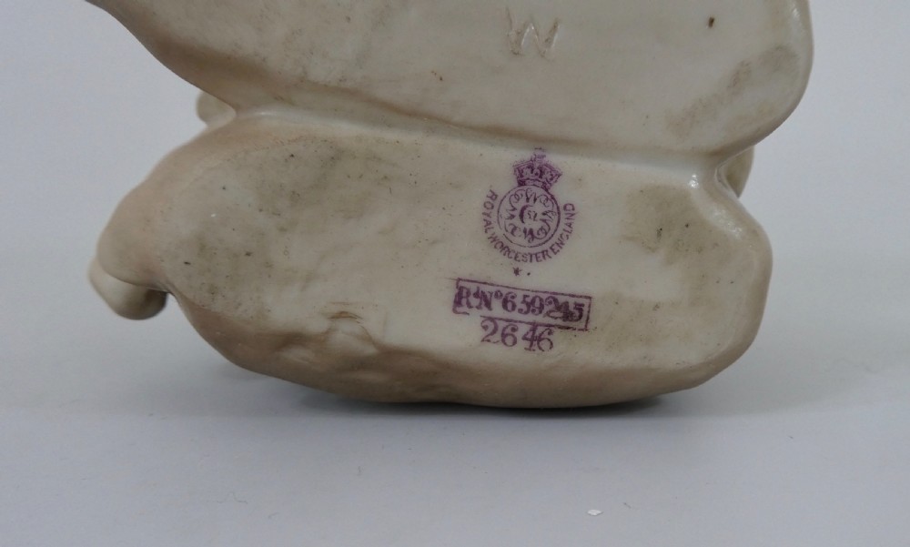 Very rare Royal Worcester porcelain figure, dated 1917. View VII
