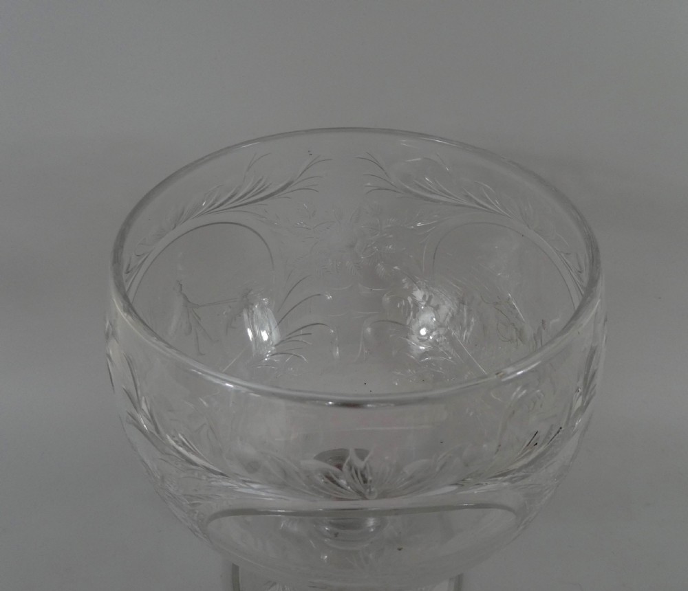 Thomas Webb & Corbett Ltd large glass hunting goblet, c. 1930. View XIV