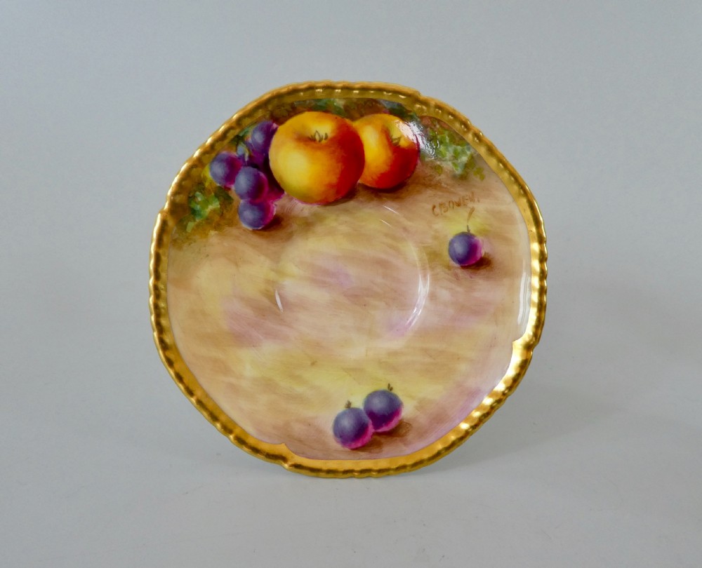 Royal Worcester Fruit cup and saucer. C. Bowen. View II