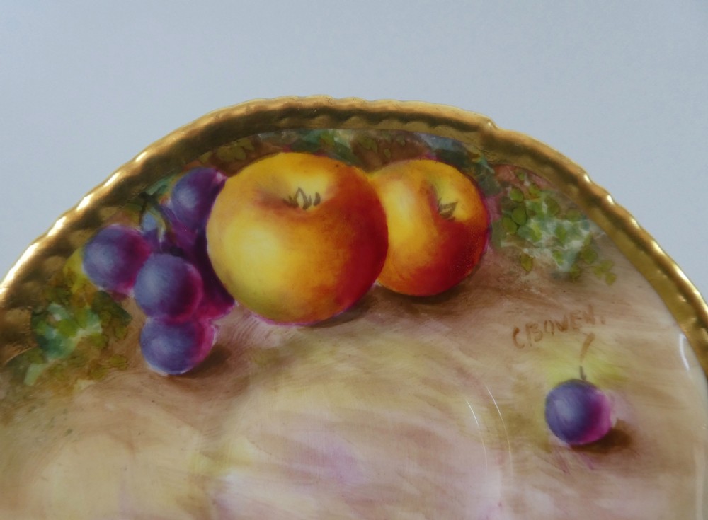 Royal Worcester Fruit cup and saucer. C. Bowen. View III