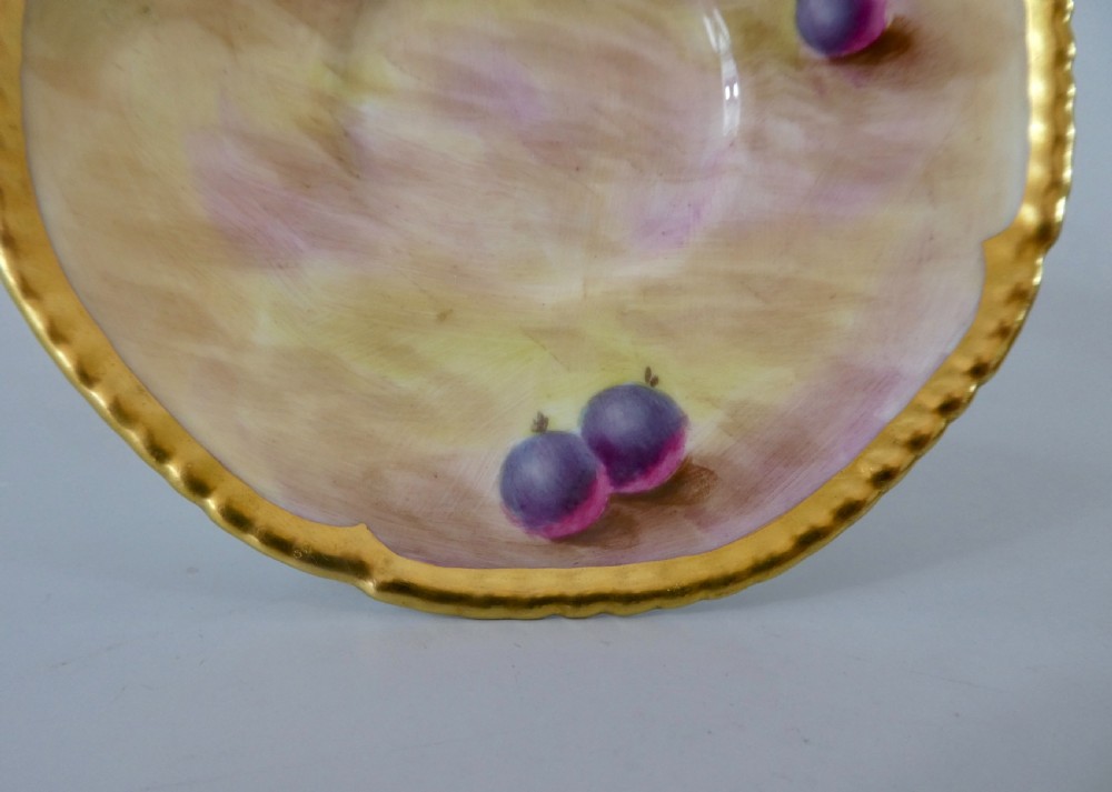 Royal Worcester Fruit cup and saucer. C. Bowen. View V