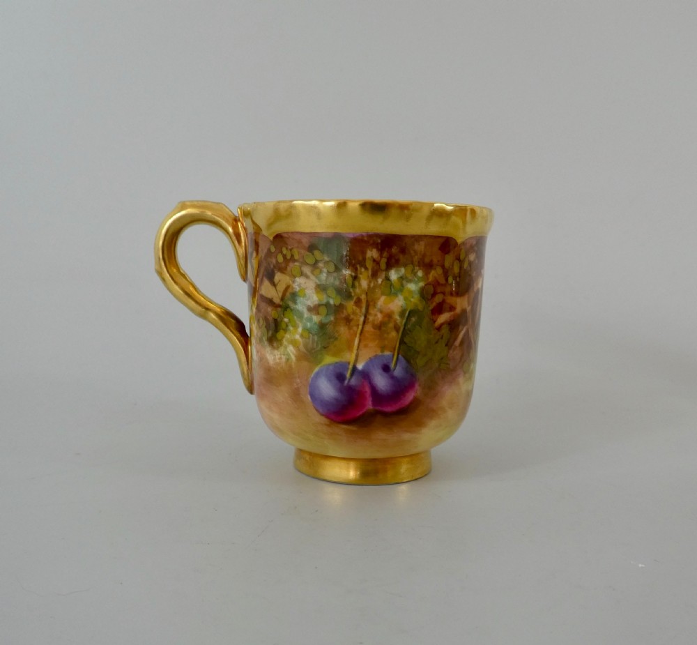 Royal Worcester Fruit cup and saucer. C. Bowen. View VI