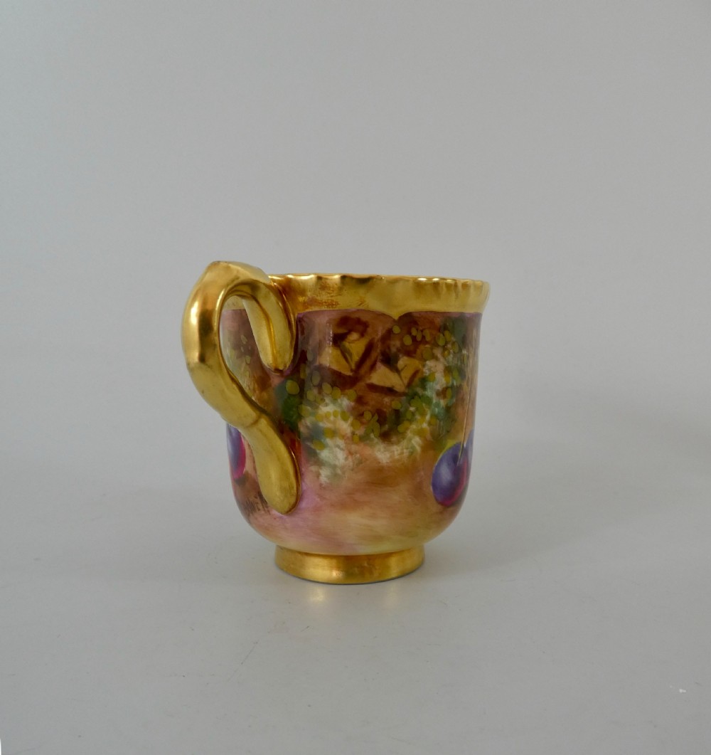 Royal Worcester Fruit cup and saucer. C. Bowen. View VII