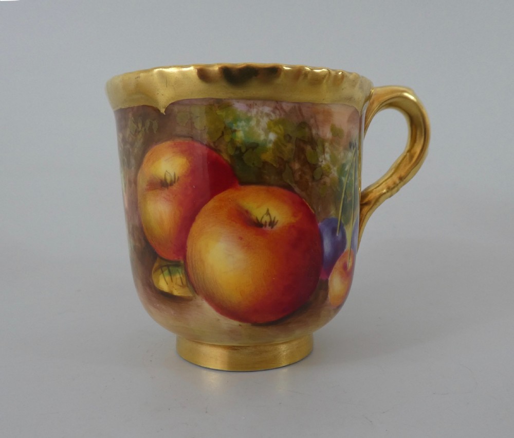 Royal Worcester Fruit cup and saucer. C. Bowen. View IX