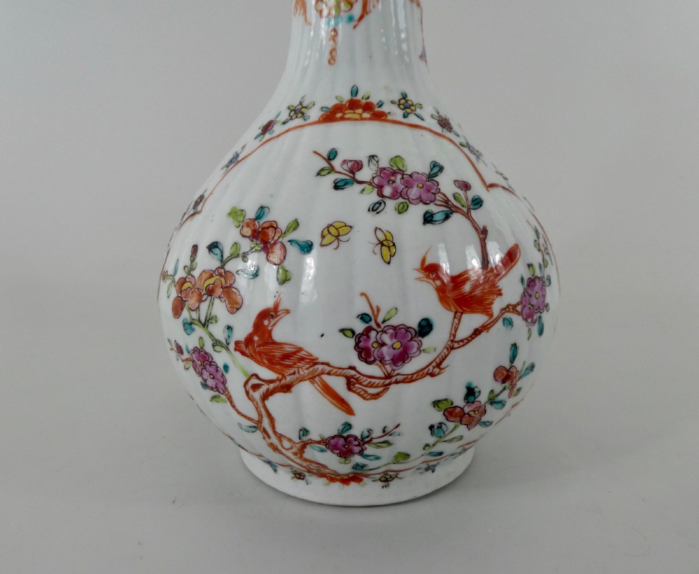 Chinese garniture of vases. Famille rose decoration. Qianlong Period. View III