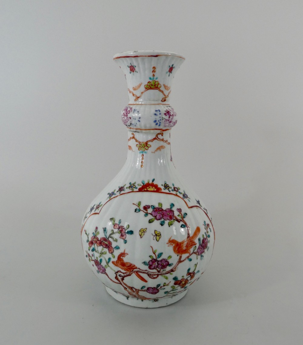 Chinese garniture of vases. Famille rose decoration. Qianlong Period. View VI