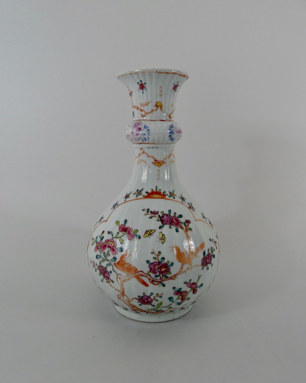 Chinese garniture of vases. Famille rose decoration. Qianlong Period. View VIII