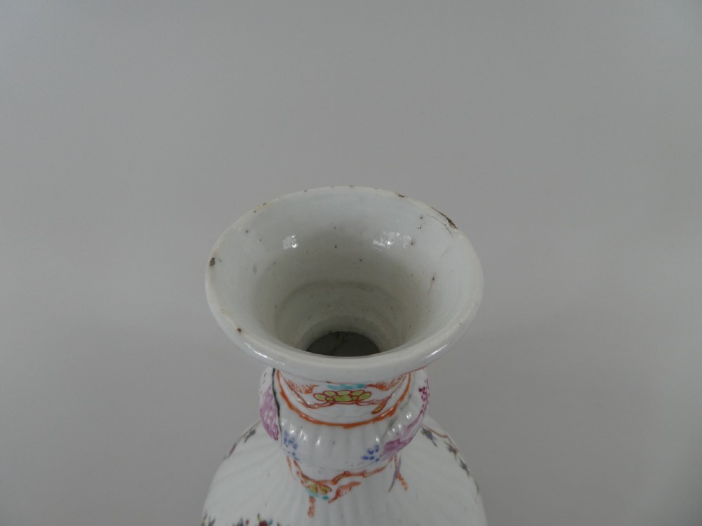 Chinese garniture of vases. Famille rose decoration. Qianlong Period. View XI