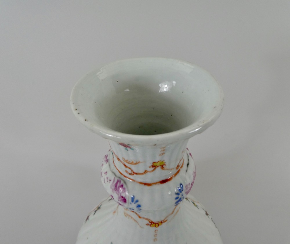 Chinese garniture of vases. Famille rose decoration. Qianlong Period. View XII