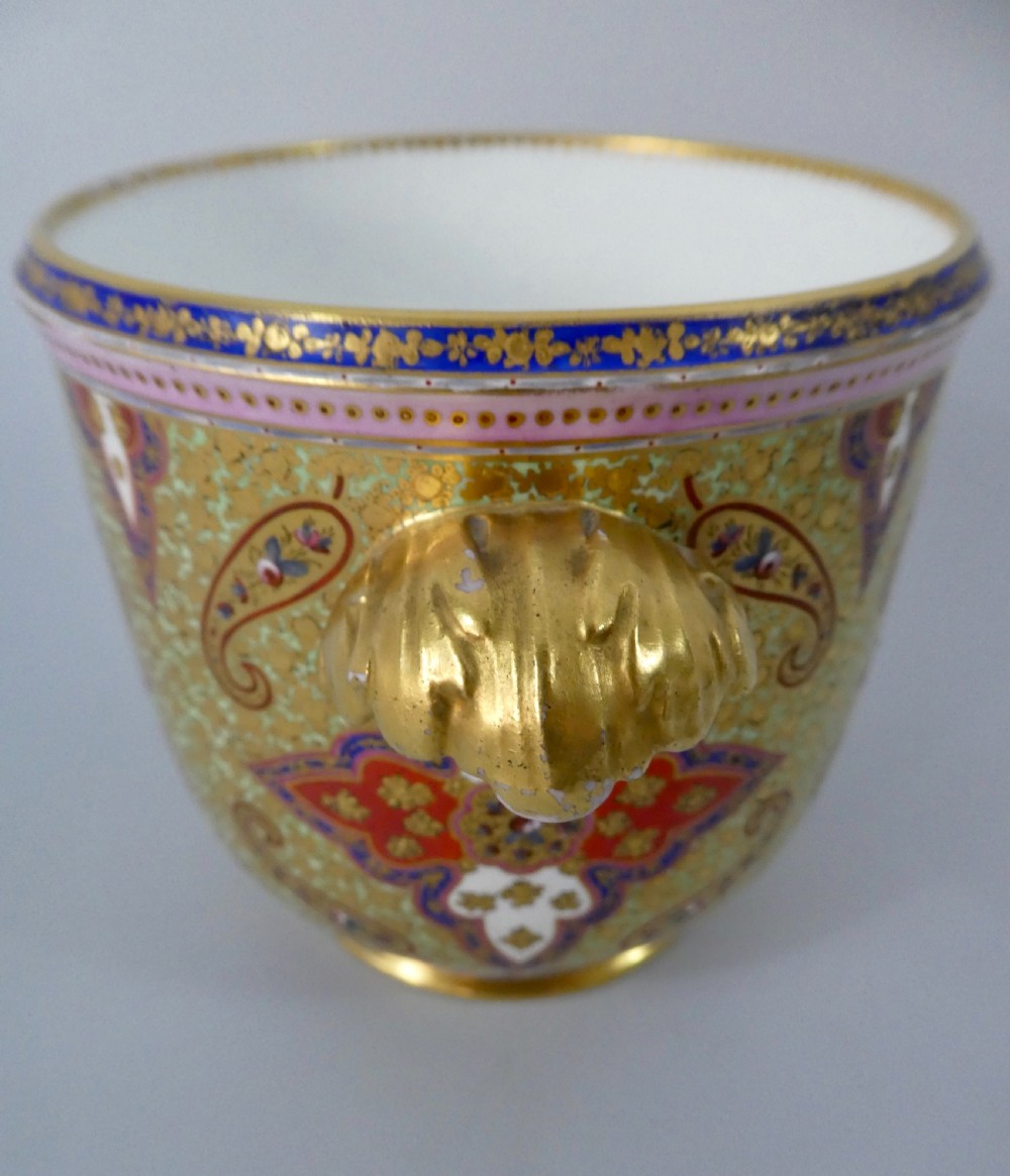 Coalport cache pot. Cashmere pattern. c. 1875. View V