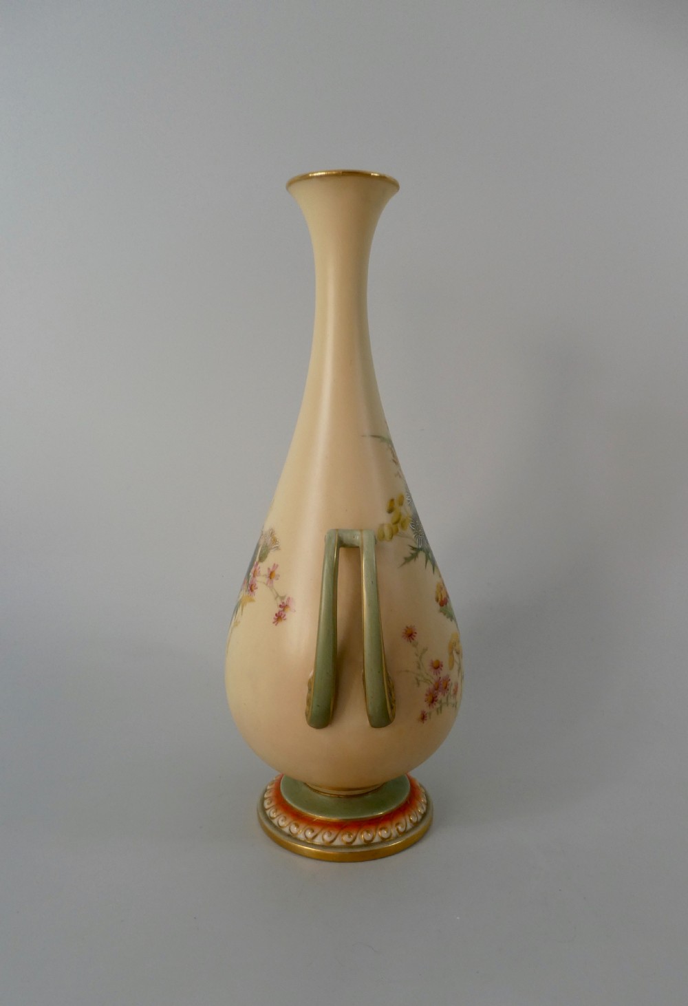 Royal Worcester porcelain vase. Thistles. Dated 1901. View IV